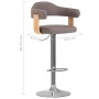 Bar stools 2 units gray taupe curved wood and fabric by vidaXL, Kitchen stools - Ref: Foro24-327339, Price: 197,28 €, Discoun...