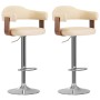 Kitchen stools 2 pcs synthetic leather curved wood cream by vidaXL, Kitchen stools - Ref: Foro24-327335, Price: 197,56 €, Dis...