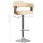 Kitchen stools 2 pcs synthetic leather curved wood cream by vidaXL, Kitchen stools - Ref: Foro24-327335, Price: 197,56 €, Dis...