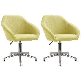 Swivel dining chairs 2 units green fabric by vidaXL, dining chairs - Ref: Foro24-330527, Price: 109,72 €, Discount: %