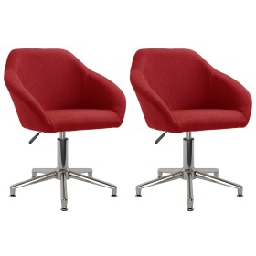 Swivel dining chairs 2 units red wine red fabric by vidaXL, dining chairs - Ref: Foro24-330529, Price: 133,99 €, Discount: %