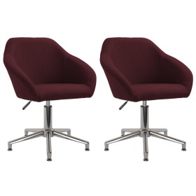 Swivel dining chairs 2 units purple fabric by vidaXL, dining chairs - Ref: Foro24-330531, Price: 133,99 €, Discount: %