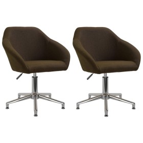 Swivel dining chairs 2 units dark brown fabric by vidaXL, dining chairs - Ref: Foro24-330525, Price: 110,99 €, Discount: %