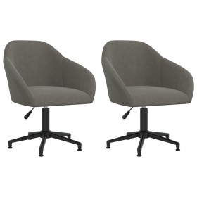 Sillas de comedor giratorias 2 unidades terciopelo gris oscuro de vidaXL, Sillas de comedor - Ref: Foro24-330579, Precio: 165...