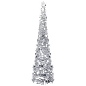 Árbol de Navidad artificial plegable PET plateado 150 cm de vidaXL, Arboles de navidad - Ref: Foro24-320992, Precio: 33,94 €,...