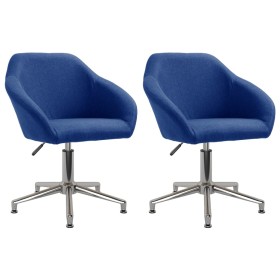 Sillas de comedor giratorias 2 unidades tela azul de vidaXL, Sillas de comedor - Ref: Foro24-330526, Precio: 133,99 €, Descue...