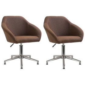 Swivel dining chairs 2 units brown fabric by vidaXL, dining chairs - Ref: Foro24-330524, Price: 133,99 €, Discount: %