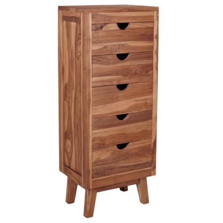 Sideboard with 5 drawers solid teak wood 40x30x100 cm by vidaXL, Sideboards - Ref: Foro24-332858, Price: 175,66 €, Discount: %