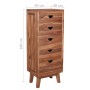 Sideboard with 5 drawers solid teak wood 40x30x100 cm by vidaXL, Sideboards - Ref: Foro24-332858, Price: 175,66 €, Discount: %