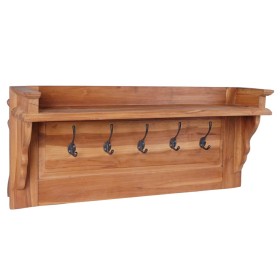 Solid teak wood wall coat rack 80x16.5x35 cm by vidaXL, Hat and coat racks - Ref: Foro24-332855, Price: 77,83 €, Discount: %