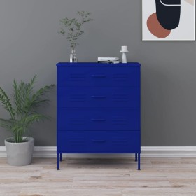 Dark blue steel drawer cabinet 80x35x101.5 cm by vidaXL, Drawers - Ref: Foro24-336199, Price: 231,99 €, Discount: %