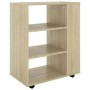 Kleiderschrank mit Rädern Sperrholz Sonoma Eiche 60x35x75cm von vidaXL, Schließfächer und Lagerschränke - Ref: Foro24-808452,...