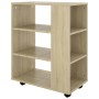 Kleiderschrank mit Rädern Sperrholz Sonoma Eiche 60x35x75cm von vidaXL, Schließfächer und Lagerschränke - Ref: Foro24-808452,...