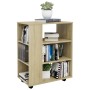 Plywood oak Sonoma wheeled cabinet 60x35x75cm by vidaXL, Lockers and storage cabinets - Ref: Foro24-808452, Price: 70,18 €, D...