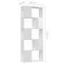 Estantería divisor de espacios blanco con brillo 60x24x155 cm de vidaXL, Librerías y estanterías - Ref: Foro24-809095, Precio...