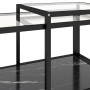 2-teiliger Couchtisch aus gehärtetem schwarzem Glas von vidaXL, Seitentische - Ref: Foro24-331615, Preis: 98,43 €, Rabatt: %