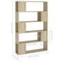 Sonoma oak plywood separator bookcase 100x24x155 cm by vidaXL, Bookcases and shelves - Ref: Foro24-809200, Price: 77,22 €, Di...