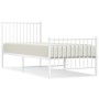 Metal bed frame with headboard and footboard white 80x200 cm by vidaXL, Beds and slatted bases - Ref: Foro24-350940, Price: 7...