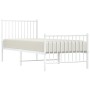 Metal bed frame with headboard and footboard white 80x200 cm by vidaXL, Beds and slatted bases - Ref: Foro24-350940, Price: 7...