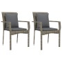 Garden chairs with cushions 2 units gray synthetic rattan by vidaXL, Garden sets - Ref: Foro24-319878, Price: 99,81 €, Discou...