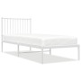 Metal bed frame with white headboard 80x200 cm by vidaXL, Beds and slatted bases - Ref: Foro24-350922, Price: 80,99 €, Discou...