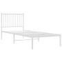 Metal bed frame with white headboard 80x200 cm by vidaXL, Beds and slatted bases - Ref: Foro24-350922, Price: 80,99 €, Discou...