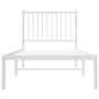 Metal bed frame with white headboard 80x200 cm by vidaXL, Beds and slatted bases - Ref: Foro24-350922, Price: 80,99 €, Discou...