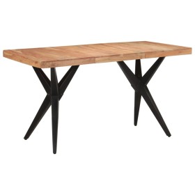 Solid black acacia wood dining table 140x70x76 cm by vidaXL, Kitchen and dining tables - Ref: Foro24-351640, Price: 228,04 €,...