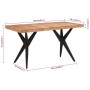 Mesa de comedor madera maciza de acacia negra 140x70x76 cm de vidaXL, Mesas de cocina y de comedor - Ref: Foro24-351640, Prec...