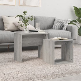 Stapelbare Couchtische 2 Stück Sonoma graues Holzwerkstoff von vidaXL, Couchtisch - Ref: Foro24-815541, Preis: 43,87 €, Rabat...