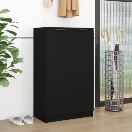 Black plywood shoe cabinet 59x35x100 cm by vidaXL, Shoe racks and shoe organizers - Ref: Foro24-811440, Price: 91,10 €, Disco...