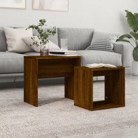 Stackable coffee tables 2 pieces engineered wood brown oak by vidaXL, Coffee table - Ref: Foro24-815542, Price: 44,67 €, Disc...