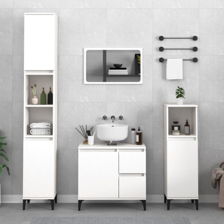 Armario de baño madera contrachapada blanco 65x33x60 cm de vidaXL, Muebles de baño - Ref: Foro24-819828, Precio: 70,62 €, Des...