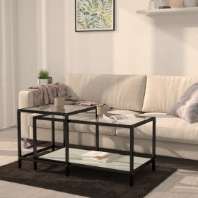 2-piece white tempered glass coffee table by vidaXL, Side tables - Ref: Foro24-331616, Price: 97,99 €, Discount: %