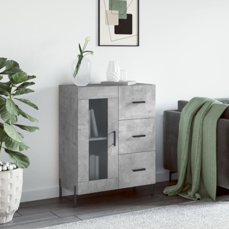 Aparador de madera de ingeniería gris hormigón 69,5x34x90 cm de vidaXL, Aparadores - Ref: Foro24-828056, Precio: 101,62 €, De...