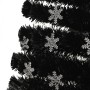 Árbol de Navidad copos de nieve LED fibra óptica negro 180 cm de vidaXL, Arboles de navidad - Ref: Foro24-328463, Precio: 95,...