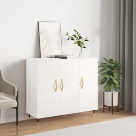 High-gloss white engineered wood sideboard 90x34x80 cm by vidaXL, Sideboards - Ref: Foro24-828086, Price: 83,99 €, Discount: %