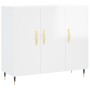 High-gloss white engineered wood sideboard 90x34x80 cm by vidaXL, Sideboards - Ref: Foro24-828086, Price: 83,32 €, Discount: %