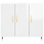 High-gloss white engineered wood sideboard 90x34x80 cm by vidaXL, Sideboards - Ref: Foro24-828086, Price: 83,32 €, Discount: %