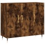 Aparador de madera de ingeniería roble ahumado 90x34x80 cm de vidaXL, Aparadores - Ref: Foro24-828089, Precio: 76,71 €, Descu...