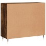 Aparador de madera de ingeniería roble ahumado 90x34x80 cm de vidaXL, Aparadores - Ref: Foro24-828089, Precio: 76,71 €, Descu...