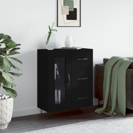 Black engineered wood sideboard 69.5x34x90 cm by vidaXL, Sideboards - Ref: Foro24-828037, Price: 92,99 €, Discount: %