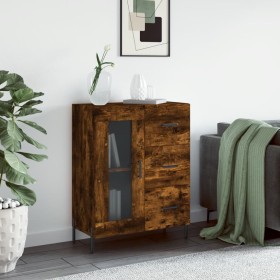 Aparador de madera de ingeniería roble ahumado 69,5x34x90 cm de vidaXL, Aparadores - Ref: Foro24-828057, Precio: 101,99 €, De...