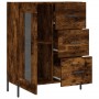 Aparador de madera de ingeniería roble ahumado 69,5x34x90 cm de vidaXL, Aparadores - Ref: Foro24-828057, Precio: 101,62 €, De...