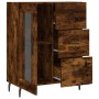 Aparador de madera de ingeniería roble ahumado 69,5x34x90 cm de vidaXL, Aparadores - Ref: Foro24-828065, Precio: 96,17 €, Des...