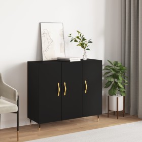 Black engineered wood sideboard 90x34x80 cm by vidaXL, Sideboards - Ref: Foro24-828085, Price: 79,99 €, Discount: %