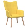 Silla de relajación con reposapiés tela amarillo mostaza de vidaXL, Sillones - Ref: Foro24-327937, Precio: 136,31 €, Descuent...