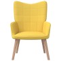 Silla de relajación con reposapiés tela amarillo mostaza de vidaXL, Sillones - Ref: Foro24-327937, Precio: 136,31 €, Descuent...