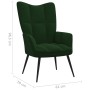 Silla de relajación de terciopelo verde oscuro de vidaXL, Sillones - Ref: Foro24-328075, Precio: 122,50 €, Descuento: %