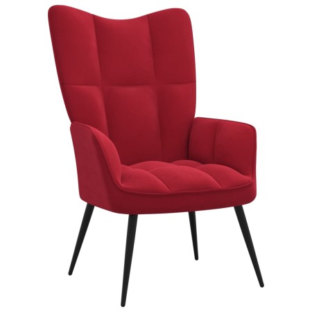 Silla de relajación de terciopelo rojo vino tinto de vidaXL, Sillones - Ref: Foro24-328078, Precio: 107,58 €, Descuento: %